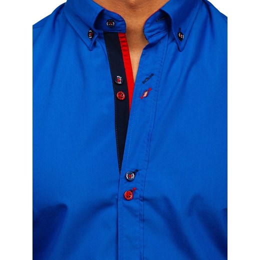  Wybierać Niebieska koszula męska z długim rękawem Bolf 20710 Denley Koszula męska Denley z długim rękawem