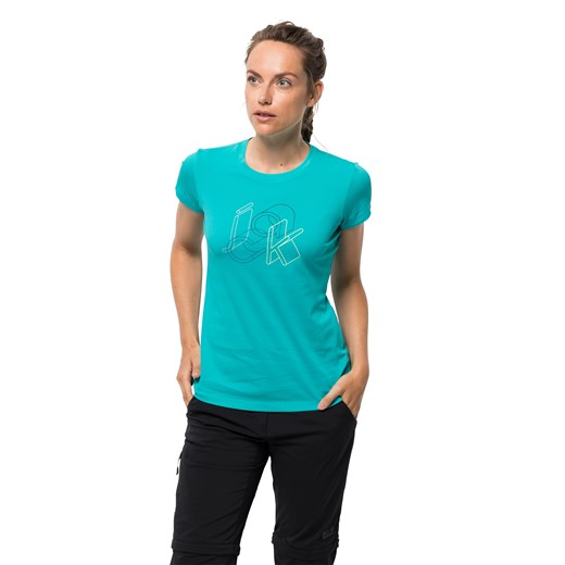 Damska koszulka OCEAN T aquamarine Autoryzowany Sklep Jack Wolfskin S promocyjna cena Jack Wolfskin