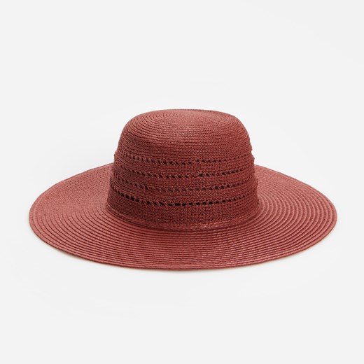 Reserved - Pleciony kapelusz - Bordowy Reserved S promocyjna cena Reserved