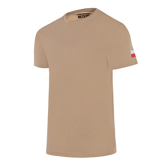T-shirt męski brązowy Tigerwood z krótkimi rękawami 