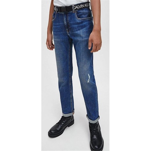 Spodnie chłopięce Calvin Klein granatowe jeansowe 