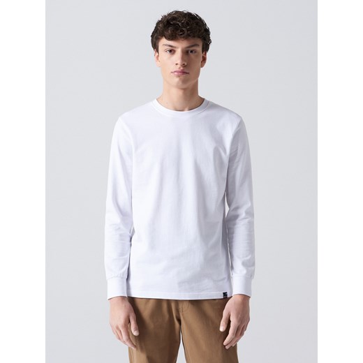 Cropp - Koszulka z długim rękawem basic - Biały Cropp L Cropp
