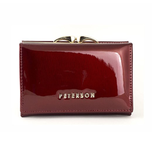 Mały czerwony damski portfel skórzany Peterson BC 412 R Peterson promocyjna cena Galmark