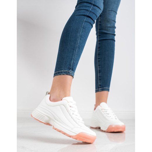Buty sportowe damskie białe Kylie sneakersy ze skóry ekologicznej 