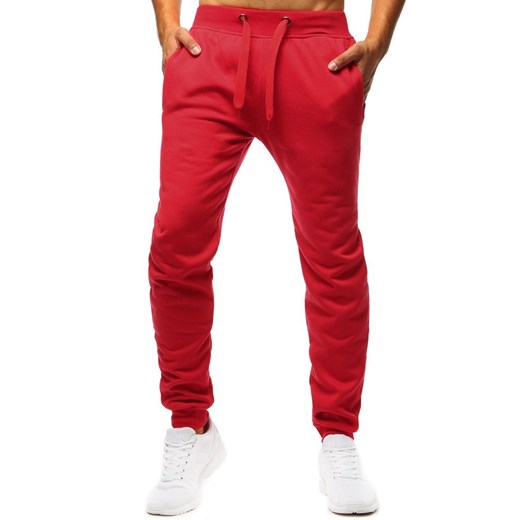 Spodnie męskie dresowe czerwone UX2708 Dstreet L DSTREET promocyjna cena