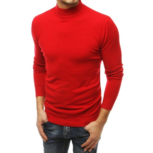 Sweter męski półgolf czerwony WX1518 Dstreet XL okazja DSTREET