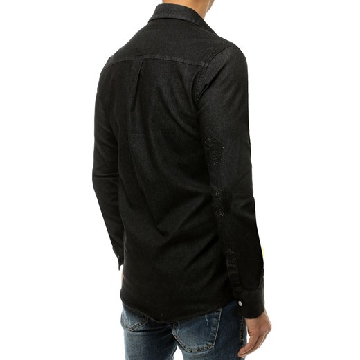 Koszula męska z długim rękawem czarna DX1917 Dstreet S okazyjna cena DSTREET