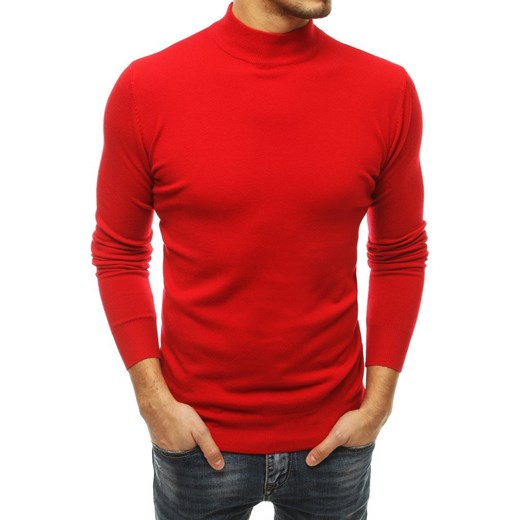 Sweter męski półgolf czerwony WX1518 Dstreet XL okazja DSTREET