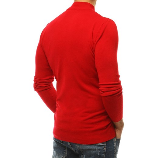 Sweter męski półgolf czerwony WX1518 Dstreet L wyprzedaż DSTREET