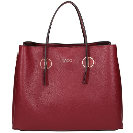 Czerwona shopper bag Nobo matowa do ręki bez dodatków 