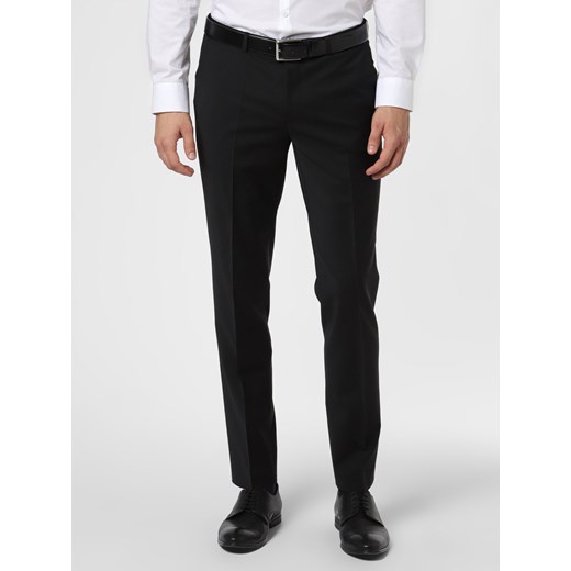 HUGO Męskie spodnie od garnituru modułowego Mężczyźni Super Slim Fit czarny jednolity ze sklepu vangraaf w kategorii Spodnie męskie - zdjęcie 101601547