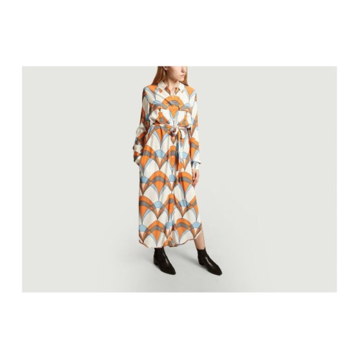 Wielokolorowa sukienka Essentiel Antwerp z długimi rękawami maxi 