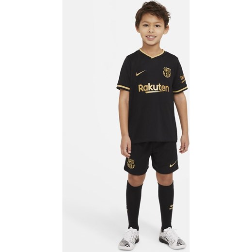 Dziecięcy strój piłkarski dla małych dzieci FC Barcelona 2020/21 (wersja wyjazdowa) - Czerń Nike M Nike poland
