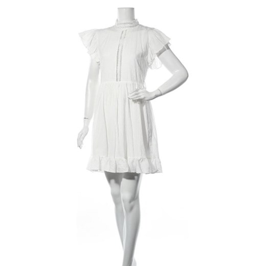 Sukienka Trendology mini na wiosnę biała z krótkimi rękawami 