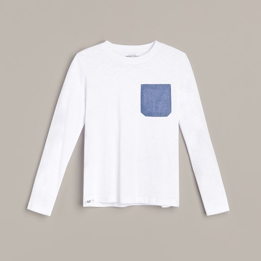 Reserved - Bawełniana koszulka z kieszonką - Biały Reserved 158 Reserved