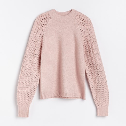 Reserved - Sweter z ozdobnymi rękawami - Różowy Reserved S Reserved
