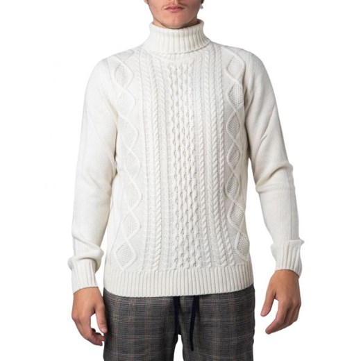 Hydra Clothing Sweter Mężczyzna - TESSUTO TRECCE - Biały Hydra Clothing XXL Italian Collection Worldwide