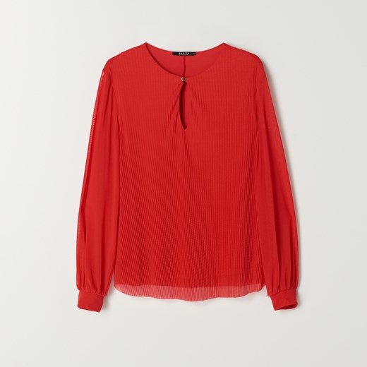 Mohito - Plisowana bluzka - Czerwony Mohito XL wyprzedaż Mohito