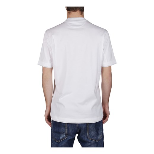 T-shirt męski biały Brunello Cucinelli z krótkim rękawem bawełniany 