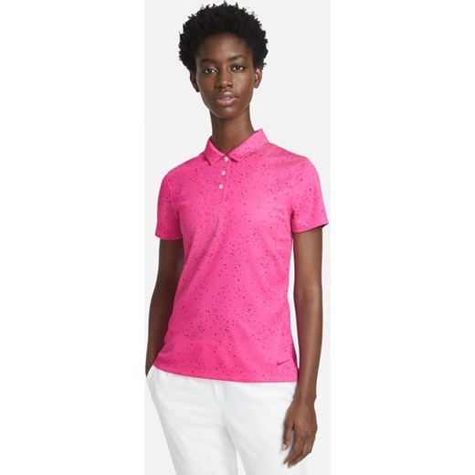 Damska koszulka polo do golfa z krótkim rękawem i nadrukiem Nike Dri-FIT - Różowy Nike S Nike poland