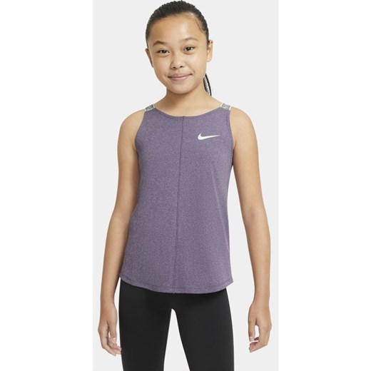 Koszulka treningowa bez rękawów dla dużych dzieci (dziewcząt) Nike Dri-FIT - Fiolet Nike XS Nike poland