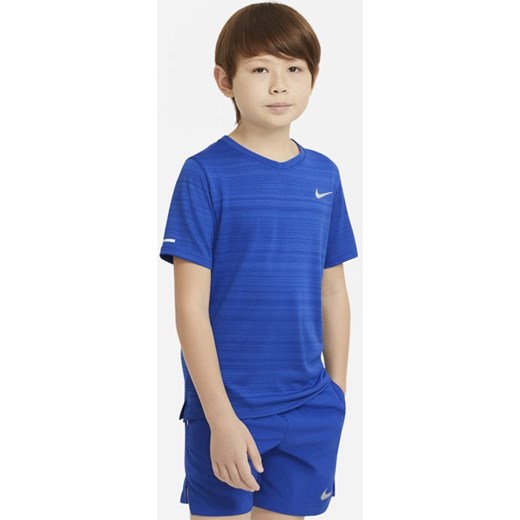 Koszulka treningowa dla dużych dzieci (chłopców) Nike Dri-FIT Miler - Niebieski Nike M Nike poland