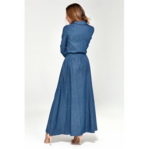 Sukienka maxi z długim rękawem S93 Jeans - Nife Nife 38 Mywear