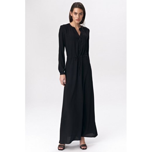 Sukienka Czarna sukienka maxi S135 Black - Nife Nife 38 Mywear
