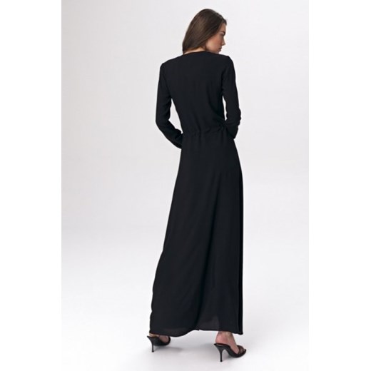 Sukienka Czarna sukienka maxi S135 Black - Nife Nife 36 Mywear
