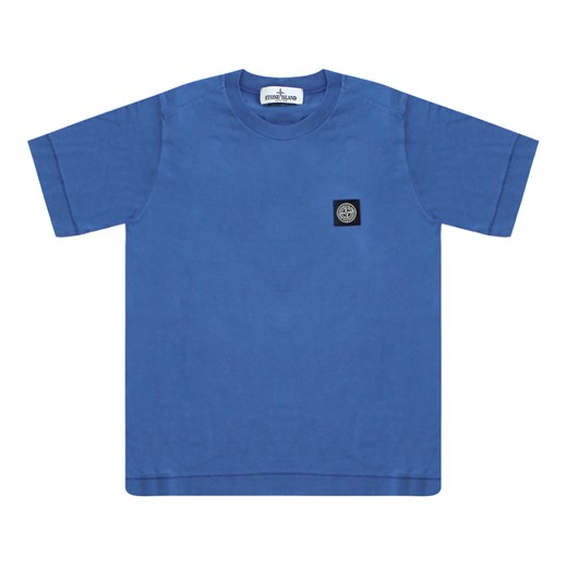 T-shirt męski niebieski Stone Island z krótkimi rękawami 