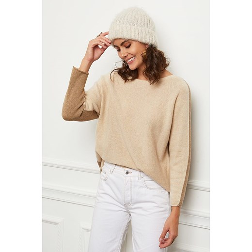Sweter "Aladin" w kolorze beżowo-jasnobrązowym Joséfine S Limango Polska