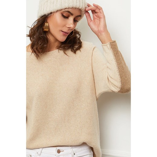 Sweter "Aladin" w kolorze beżowo-jasnobrązowym Joséfine M Limango Polska