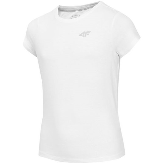 Koszulka dziewczęca HJZ20 JTSD001A 4F (biała) 152cm promocyjna cena SPORT-SHOP.pl