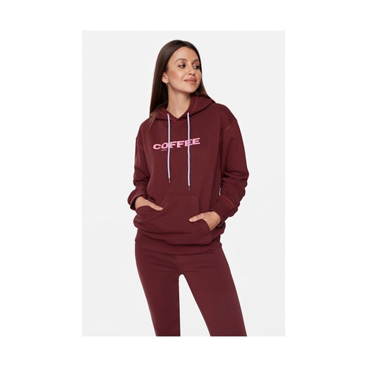 Bluza damska Plny Lala jesienna brązowa z napisem