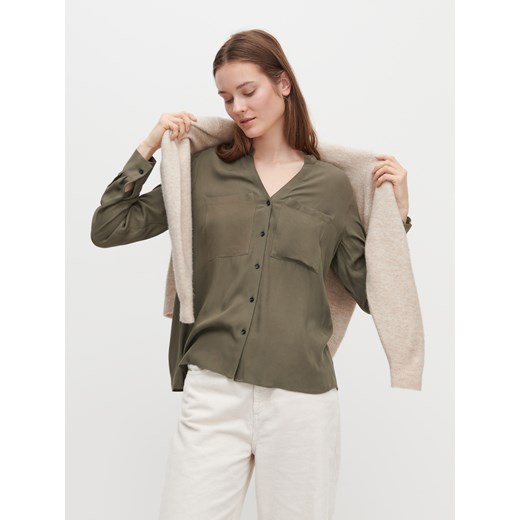 Bluzka damska zielona Reserved z długimi rękawami 