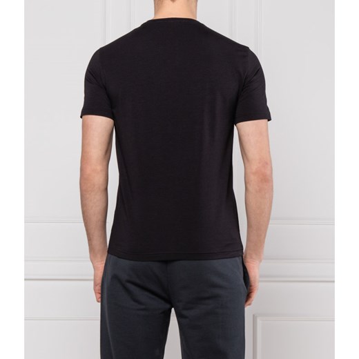 Czarny t-shirt męski Emporio Armani bawełniany wiosenny z krótkimi rękawami 