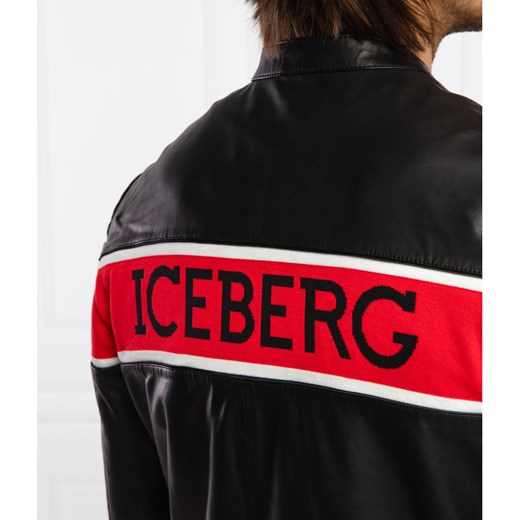 Iceberg Kurtka Skórzana | Slim Fit Iceberg 48 Gomez Fashion Store wyprzedaż