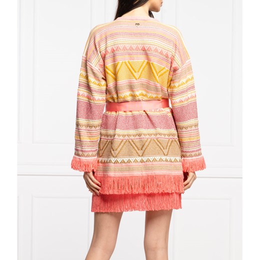 Sweter damski Twinset w abstrakcyjnym wzorze z dekoltem w serek casual 