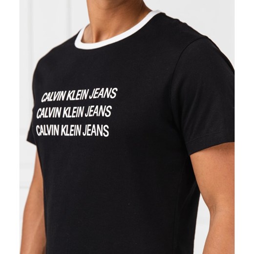 T-shirt męski Calvin Klein z napisami z krótkimi rękawami 