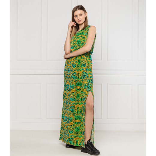 Sukienka zielona Versace Jeans na wiosnę bez rękawów maxi na spacer 