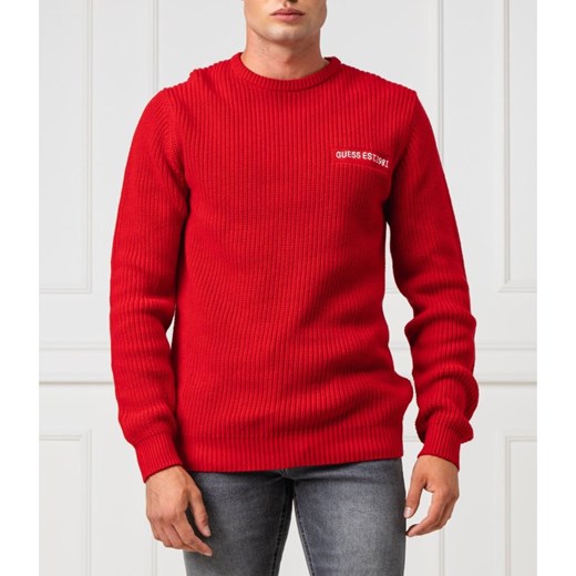 Sweter męski Guess wełniany czerwony 