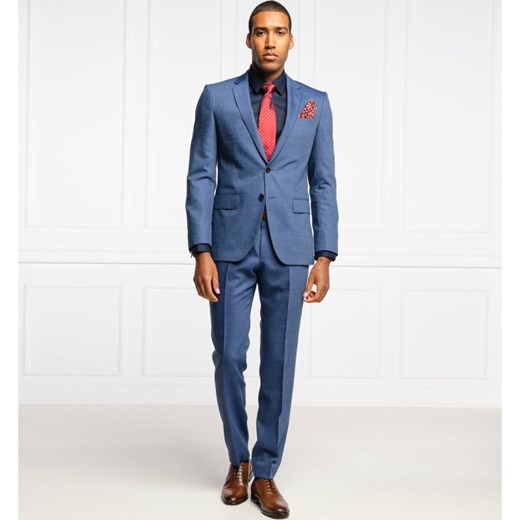 Boss Wełniane spodnie Genius5 | Slim Fit 48 okazyjna cena Gomez Fashion Store