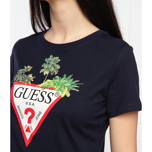 GUESS JEANS T-shirt PALMS TRIANGLE | Regular Fit XS wyprzedaż Gomez Fashion Store