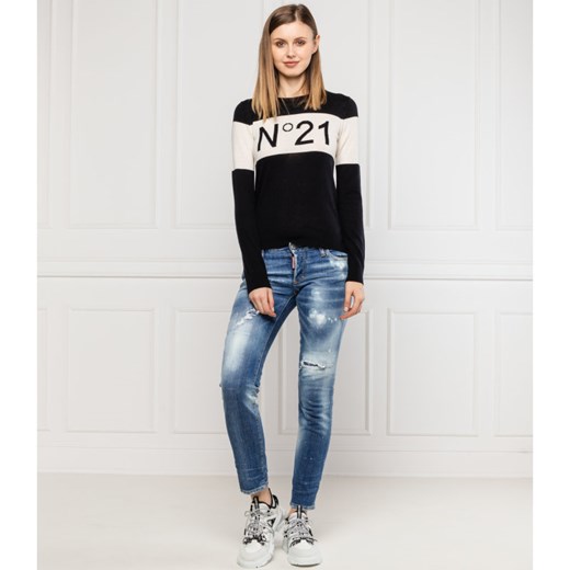 N21 Wełniany sweter | Regular Fit | z dodatkiem jedwabiu N21 36 promocyjna cena Gomez Fashion Store
