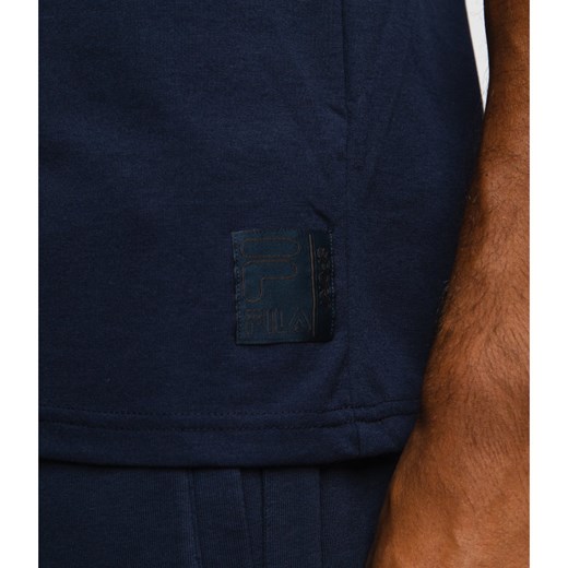 T-shirt męski granatowy Fila z krótkim rękawem z napisami 