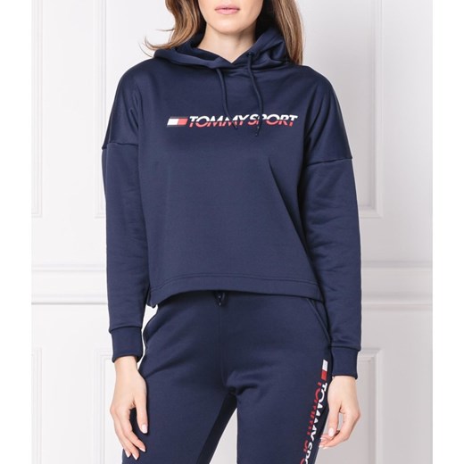 Tommy Sport Bluza Cropped Vertical Logo | Regular Fit Tommy Sport L okazyjna cena Gomez Fashion Store