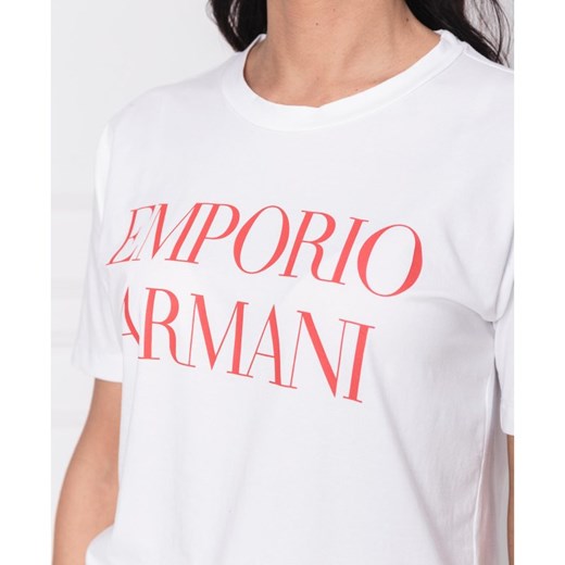 Bluzka damska Emporio Armani z okrągłym dekoltem z bawełny 