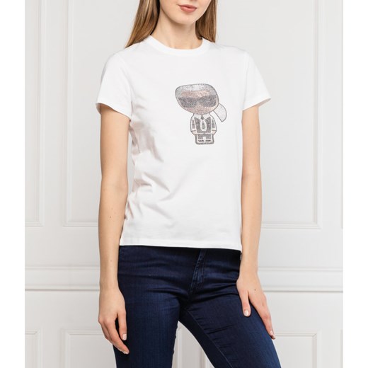 Karl Lagerfeld T-shirt Rhinestone | Regular Fit Karl Lagerfeld M okazyjna cena Gomez Fashion Store