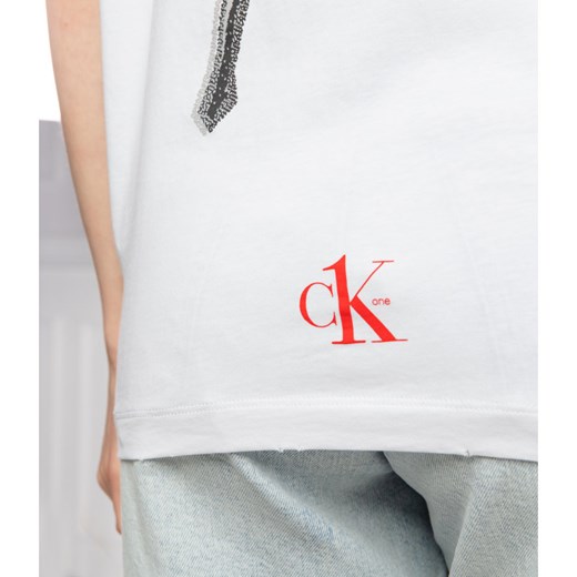 CALVIN KLEIN JEANS T-shirt ROSE LOGO | Relaxed fit M okazja Gomez Fashion Store