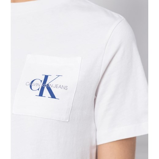 CALVIN KLEIN JEANS T-shirt MONOGRAM CROP POCKET | Regular Fit M Gomez Fashion Store wyprzedaż